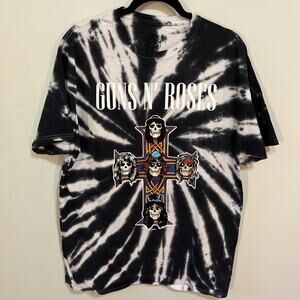 Guns N' Roses Appetite for Destruction Rock Band Tie Dye T-Shirt 80’s Metal Lg